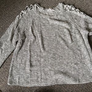 Gray Cutout Sweater